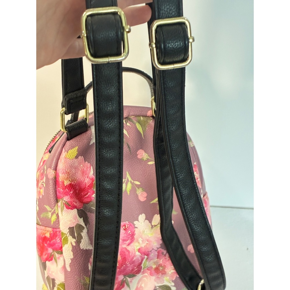Betsey Johnson Mini Backpack Purple Floral Puppy Dog Bag Kitsch Kawaii Coquette - Picture 12 of 13